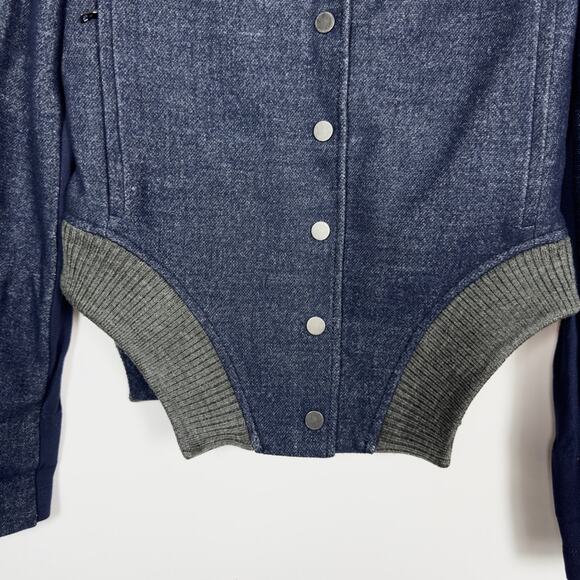 BCBGMaxazaria Denim Varsity Jacket Size XS - Picture 4 of 8